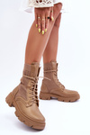 Women's Laced Ankle Boots Dark Beige Marlissa 