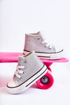 Children's High Sneakers Silver Catrina
