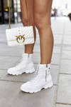 Women's Leather High Boots GOE II2N4032 White