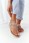 Sandals With Cubic Zirconia S.Barski 701-12 Grey