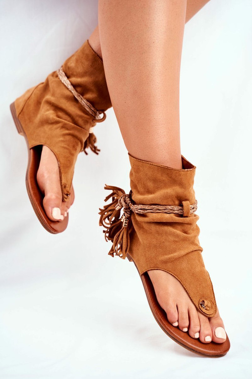 Damskie Sandałki Japonki Z Cholewką Camel SL1011 Madrit