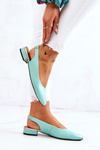 Leather Outdoor Ballerina High Heels Green Noreen