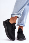 Buty Sportowe Damskie Wsuwane Materiałowe Czarne Zauna C2002