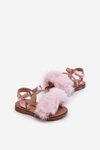 Pink Joratia Children's Patent Sandals with Bow on Velcro