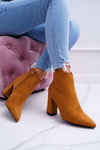 Women's Heeled Boots With Rivets RB23P Camel Snack