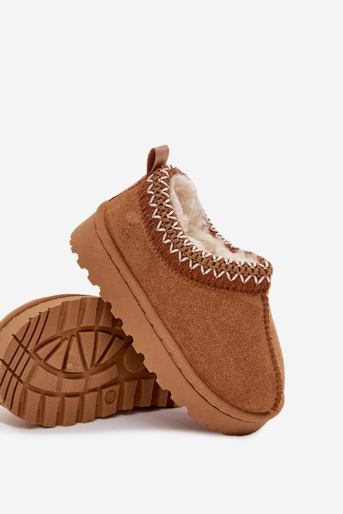 Children's Snow Boots With Embroidery Camel Prina