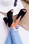 Women's Peep Toe Sandals Black Nevienna
