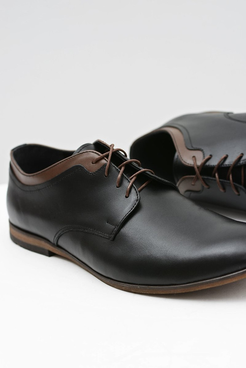 Men's Black Leather Gianni Half Shoes