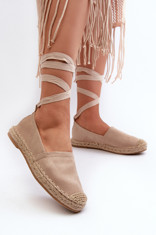 Tied Suede Espadrilles Beige Ismanne