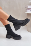 Slip-on Boots On Flat Heel Black Ravendria