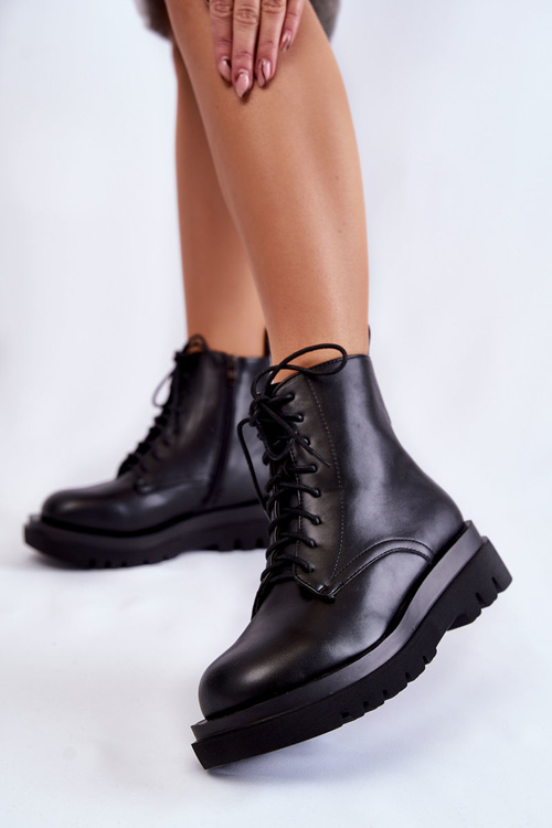 Women's Black Warm Boots With Zipper Leroy
