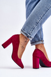 Suede Pumps On A Block Heel Sergio Leone PB216 Fuchsia
