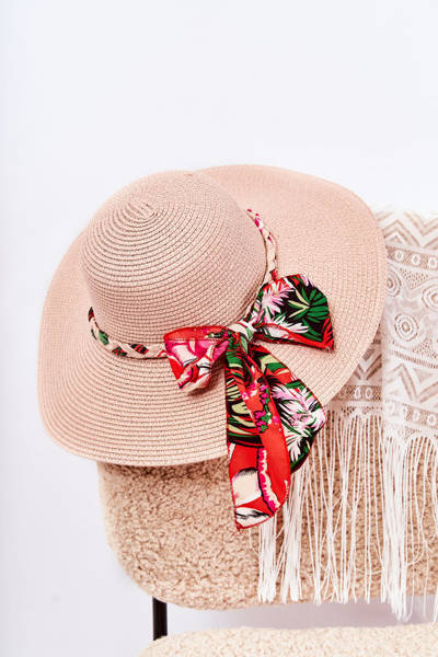Women's Hat With A Colorful Stripe Pink Marsela
