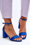 Suede High Heel Sandals Blue Madame