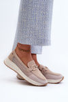 Women's Suede Moccasins D&A TW210 Beige