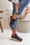 Buty Sportowe Sneakersy Na Platformie Damskie Czarne Mialunae