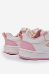 Children's Velcro Sneakers With Lollipop Pendant White-Pink Odalira