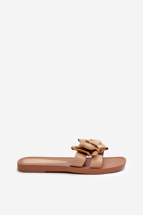 Women's Slippers With Bow Camel Rivarina