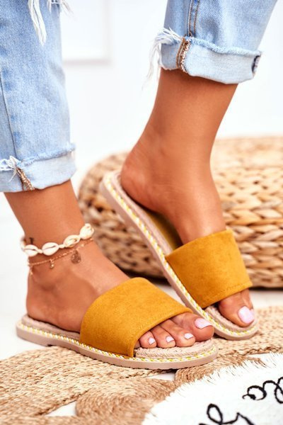 Women's Slides Classic Eco Suede Yellow Look At Me