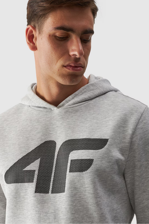 Men's Sweatshirt Pullover With Hood Light Gray 4FWMM00TSWSM1464-27M