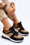 Classic Wedge Sneakers Beige and Black Collide