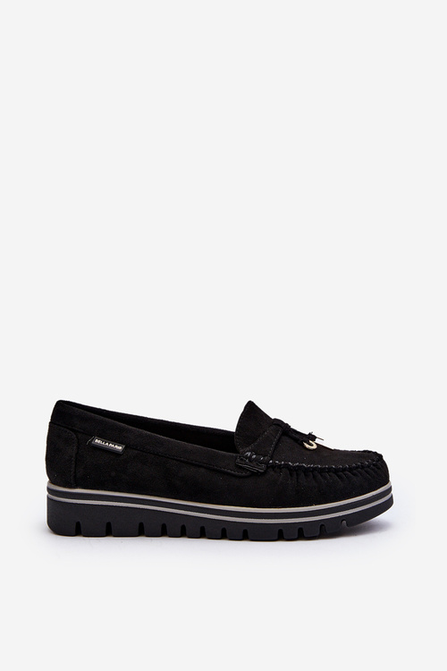 Women's Black Platform Moccasins Railav