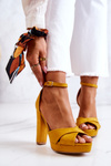 Suede Sandals On A Bar Yellow Lanelle