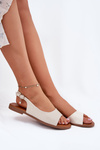 Womens Sandals With Flat Heel Beige Weanise