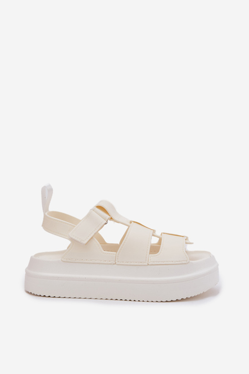 Ladies Platform Sandals Ecru Nitavelia