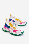 Sneakersy Damskie Skarpetkowe Wsuwane Biało-Zielone Keaton BL322P