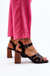 Women's Black Wedge Sandals Opifiana