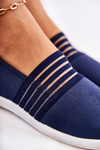 Women's Cloth Sneakers Slip-On Navy Blue Lilis