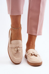 Women's Suede Moccasins Beige Dansitu