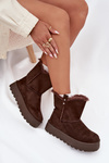 Women's Snow Boots On Platform With Fur Chocolate Evelira
