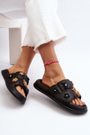 Women's Foam Flip-Flops with Decorations Black Cambrina