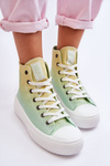 High Platform Sneakers Big Star LL274A190 Yellow-Green