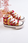 Children's High Sneakers With A Zipper Pink-Yellow Filemon