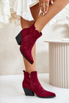 Insulated Cowboy Boots Eco Suede With Zipper Burgundy Virtris