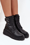 Women's platform ankle boots with decorative detail insulated black Lyrana