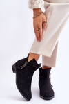 Women's Suede Zipper Boots Black Belliano