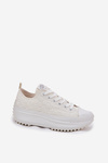 Women's Sneakers With Embroidery On Platform Lee Cooper LCW-25-31-3465L White