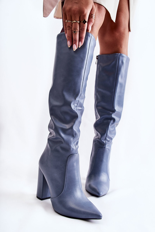 Kozaki Klasyczne Słupek Niebieskie Mayra