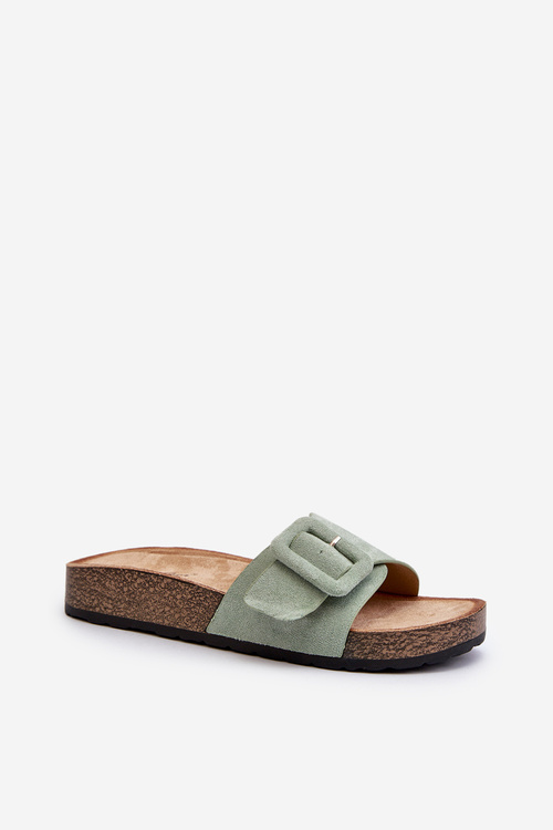 Women's Slippers with Buckle Eco Suede Mint Laeltia
