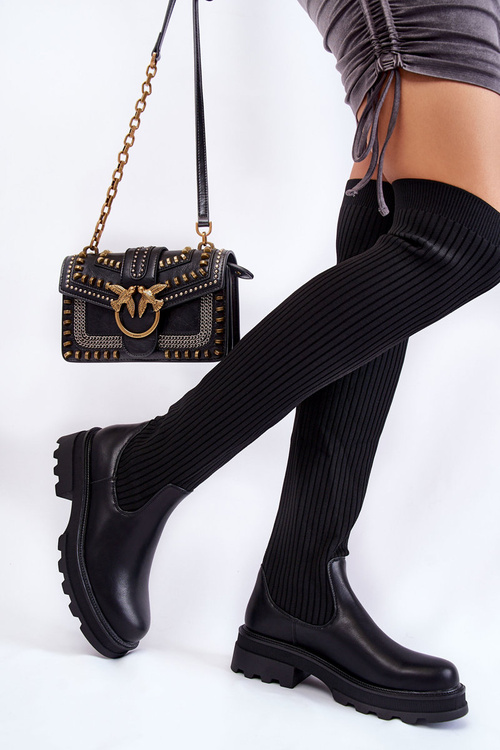 Women's Socks Over The Knee Boots Black Glorie