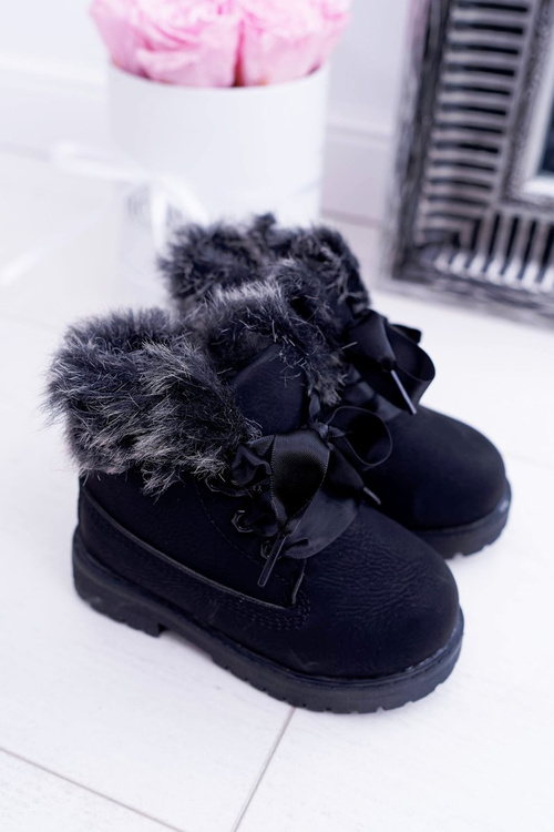 Children's Boots Trapper Fleece-lined Black Tesoro