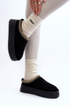 Slippers with Thick Sole in Black Eco Suede Sylva