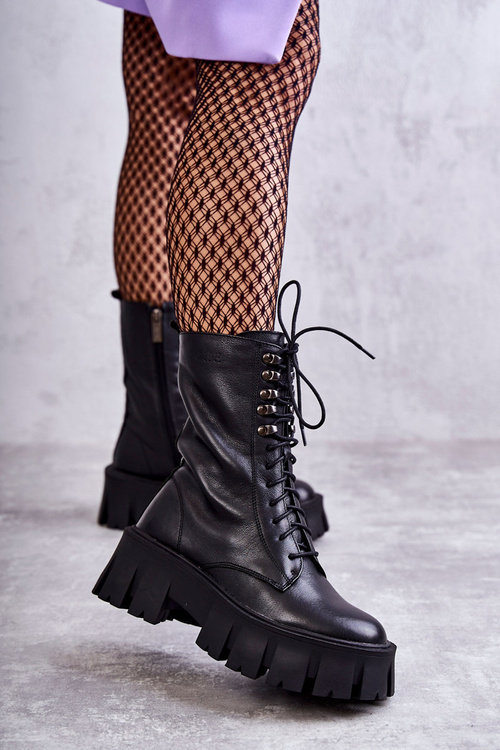 Leather warm boots GOE KK2N4013 Black