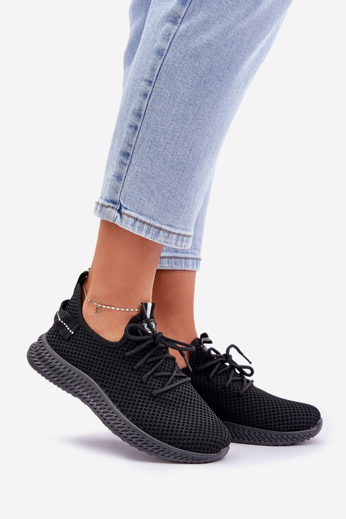 Mesh Slip-On Sports Shoes Women Black Harice