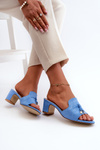 Women's Blue High Heel Sandals in Faux Suede Jemenna