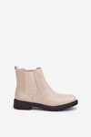 Women's ankle boots with flat heel beige Selanna